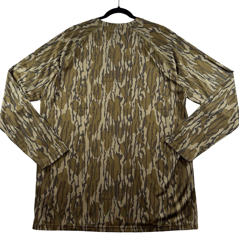 AFTCO Mossy Oak Bottomland Camo Performance Shirt Mens XL Long Sleeve Hunting